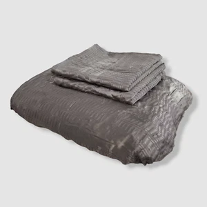 $790 Donna Karan Home Gray Burnout Vapor King Bedding Sham & Duvet Cover Set - Picture 1 of 2