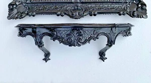 Wandkonsole Spiegelkonsole Schwarz Antik Konsole Barock 49x17 Wandregal Regale - Bild 1 von 2