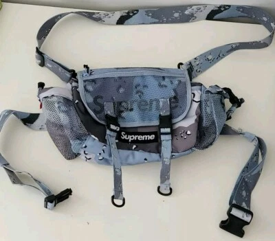 SS20 Supreme Bolso Cintura Cordura Malla Mensajero Hombro Azul Chocolate Chip Camuflaje Foto 1 de 4