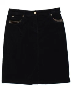 PER UNA Womens Corduroy Skirt UK 12 Medium W30 Navy Blue Cotton AP11 - Picture 1 of 3