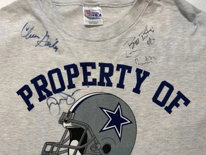 Dallas Cowboys Autographed T-shirt - Jerry Jones, Bill Bates, Gailey & L. Brown - Picture 1 of 17