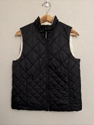 Chaleco Jones New York Cremallera Completa Reversible Acolchado Negro Marfil Atletismo Aire Libre S Foto 1 de 4