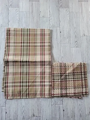 Juego de 2 piezas de paño de cocina a cuadros Park Designs plato toalla de té verde rojo a cuadros 100 % algodón Foto 1 de 4