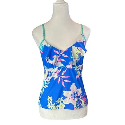SO Floral Ruffle Tankini Top Size Medium NWT - Image 1 of 4