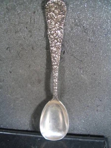 Sterling Stieff CHRYSANTHEMUM EGG BOWL OVAL SERVING SPOON 7 3/8" Mono - Picture 1 of 3