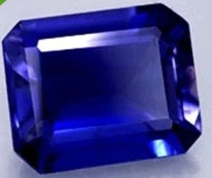 3.1 cts 9x7 mm Octagon Created Medium Blue Sapphire - Picture 1 of 1