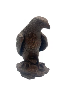 Estatua American Eagle Red Mill MFG 7" Hecha a Mano EE. UU. Americana Pecan Resina - Imagen 1 de 10