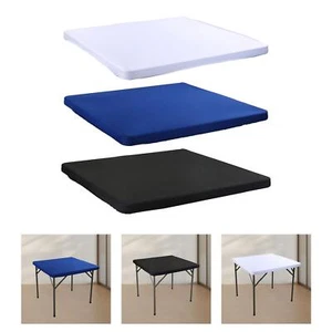 Square Table Cover Stretchable Small Table Topper Elastic Tablecloth for Banquet - Picture 1 of 18