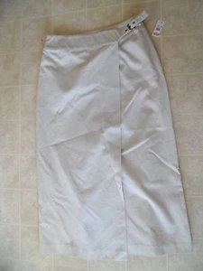 Talbots Womens Beige Wrap Skirt SZ 10 Cotton Long WTW - Picture 1 of 3