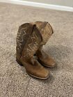 Shyanne Jeannie Brown Leather Square Toe Pull On Western Boots Women’s Size 8