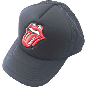 Rolling Stones - Tongue Logo - Black OSFA Snapback Mesh Back Baseball Cap