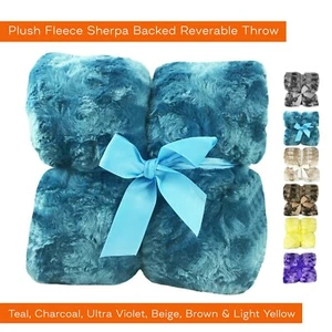 Plush Fleece Light Weight Reversible Throw Blanket Rugs Xmas Gift 130x160cm - Picture 1 of 14