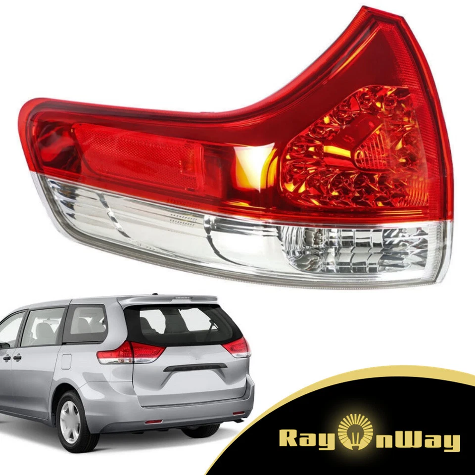 Luz trasera exterior del lado del conductor izquierdo Toyota Sienna 2011 2012 2013 14 lámpara de freno Foto 1 de 4