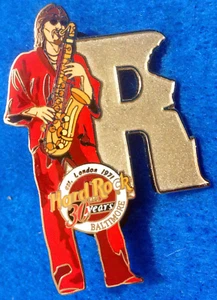 BALTIMORE EDGAR WINTER *WHITE TRASH* MUSICIAN LETTER *R* Hard Rock Cafe PINS - Picture 1 of 1