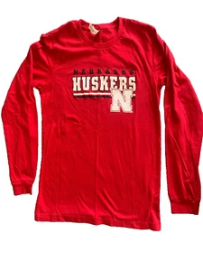 Bella & Canvas Nebraska Huskers Long Sleeve T-Shirt Red College Football L NWOT - Picture 1 of 6