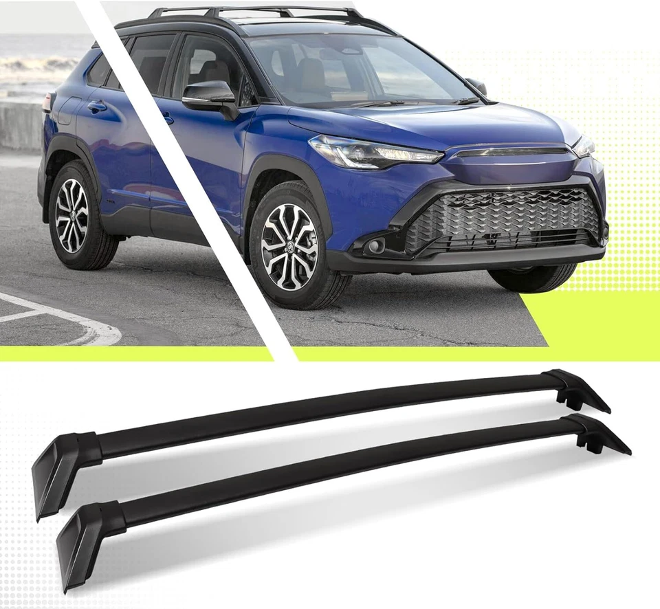 220 LBS Cross Bar Roof Rack for 2022-2024 Toyota Corolla Cross & Hybrid Black - Image 1 of 4