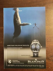 Blancpain ganze Seite farbiges Vintage Magazin AD Fifty Fathoms Bathyscaphe Wal - Bild 1 von 1