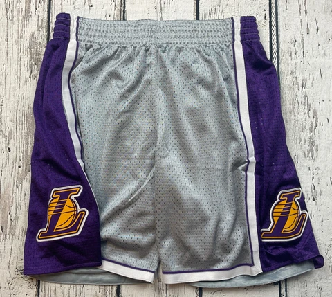 Mitchell & Ness Lakers 75th Anniversary Shorts Swingman Men’s Size Large Silver Cover
