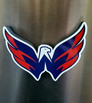 Imán de madera Washington Capitals 4" 3D Hockey Display Logo 2023 2024 Playoff Team Foto 1 de 2