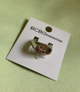 BCBGeneration Keep It Simple rhodiumfarbener Stretch-Ring Einzelhandel 18 $ - neu - Bild 1 von 3