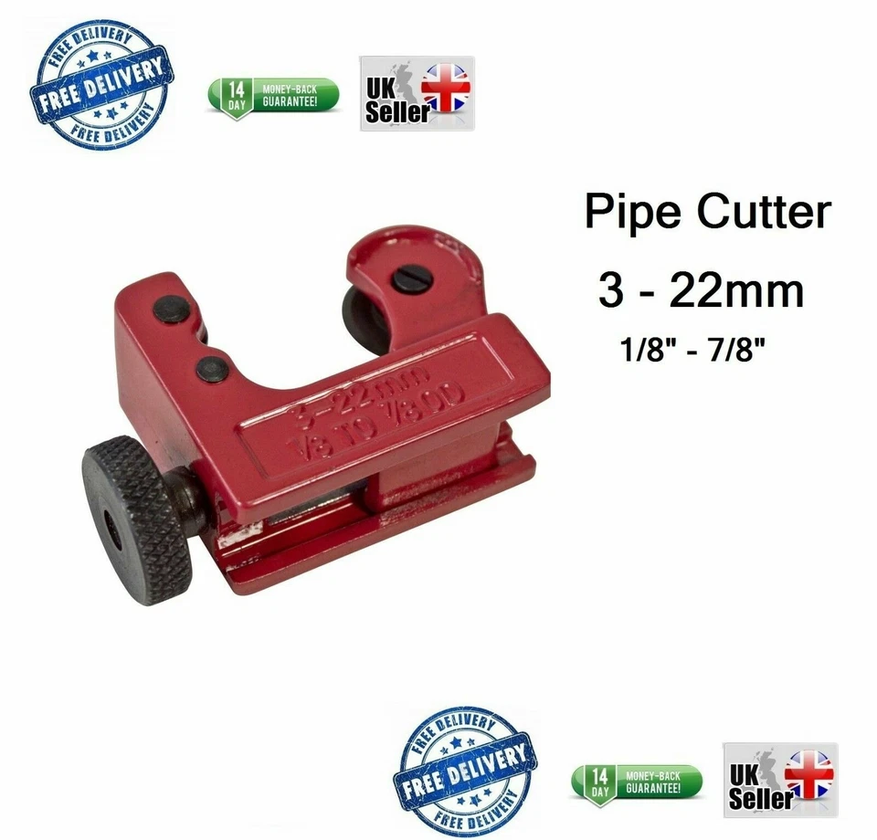 MINI TUBE CUTTER 15mm 18mm BRAKE PIPE CUT COPPER BRASS PIPES 3-22mm 1/8"-7/8" - Image 1 of 1