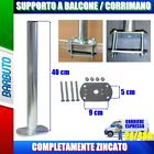 SUPPORTO PER PARABOLA A PASSAMANO BALCONE CORRIMANO DRITTA E ANTENNA A BALCONE