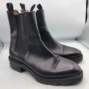 Alexander Wang Andy Cut Out Leather Chelsea Boots size 38.5 Pull On Almond Toe - Picture 1 of 15
