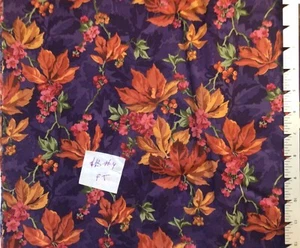 Fabric Traditions Fall Autumn Leaves on Purple Cotton Fabric By the Yard - Picture 1 of 1
