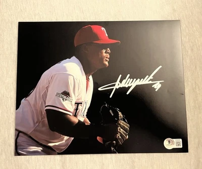 阿德里安·贝尔特签名 8 x 10 照片德州游骑兵 BAS 正品证书 — 第 1/3 张图片