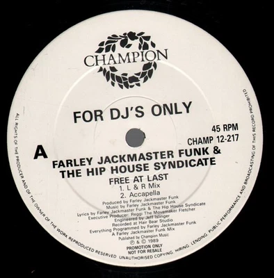Farley Jackmaster Funk Und Die Hip House Syndicate Free At Last 12" Vinyl UK - Bild 1 von 2