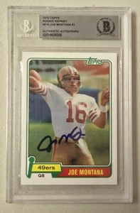 Joe Montana Signed 2012 Topps Rookie Card 1981 Reprints #216 Beckett AUTO 49ers  - Picture 1 of 4