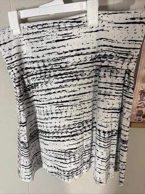 Falda elástica para mujer Cynthia Rowley blanca negra cintura elástica talla L Foto 1 de 4