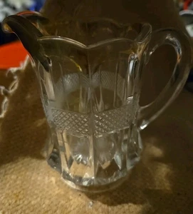 Früher amerikanischer Pressglas Goldrand schwerer Mini Krug - Bild 1 von 5