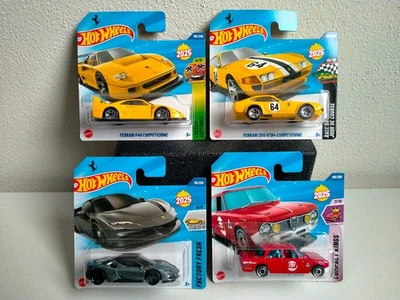 LOTTO HOT WHEELS 1/64 FERRARI F40 365 COMPETIZIONE SF90 ALFA ROMEO GIULIA SUPER - Immagine 1 di 4