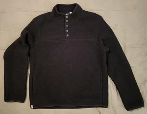 Men's TENTREE EcoLoft Quarter Snap Fleece Jacket Meteorite Black Sz XL NWT $128 - Picture 1 of 9