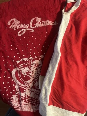 Vtg Santa Claus Corduroy Christmas Costume Coat & Sack RARE - Image 1 of 4