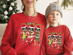 Christmas Sweatshirt Saint Bernard Dog Xmas Sweater Christmas Jumper Stocking - Picture 1 of 11