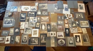 Lot Of 75 Antique Vintage Photo Lot Tintypes CDV Cabinet Cards Bi Tri Fold - Picture 1 of 16