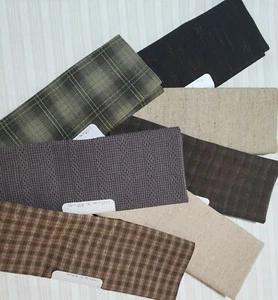 Japanese Yarn dyed fabric 100% cotton set of 7 110 cm (44 ") x 40 cm (16") - Picture 1 of 14