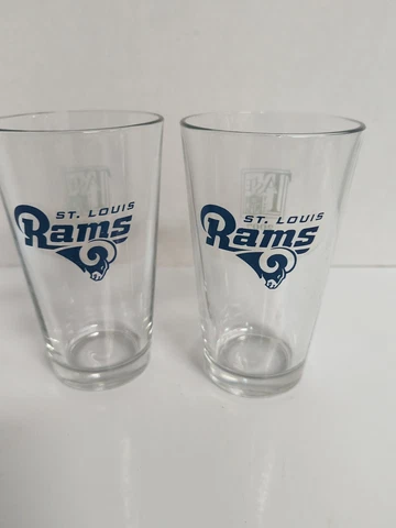 Vintage 2007 St Louis Rams "Taste Of The NFL" Clear Drinking Glasses Set Of 2 Cover