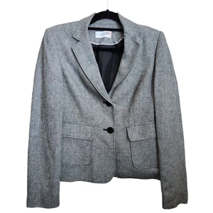 Chaqueta Blazer Mujer Calvin Klein Gris Talla 4 Negocios Informal Gris Bolsillos - Imagen 1 de 13