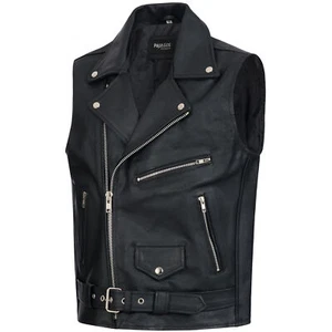 PAULGOS Lederweste Weste Kutte Leder Biker Rocker Motorrad Bikerweste BW2 - Bild 1 von 1