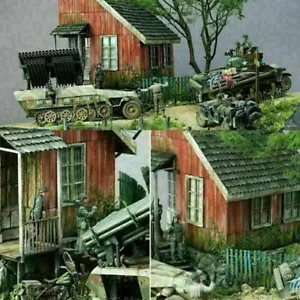 Kits de dioramas a escala 1/35 ruinas casas modelos madera Segunda Guerra Mundial militar construcción de arena hágalo usted mismo - Imagen 1 de 5