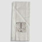 $29 Arte Italica White Monogrammed "T" Linen Hand Towel | 17" X 29"