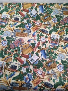100% cotton quilt fabric vintage JOAN MESSMORE VIP Cranston outdoor camping 2+yd - Picture 1 of 22