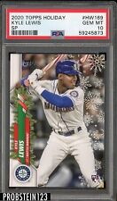 2020 Topps Holiday #HW169 Kyle Lewis Mariners RC Rookie Candy Cane Bat SP PSA 10