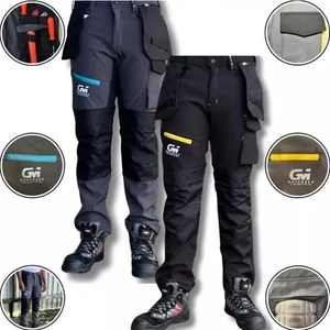 Waterproof Unisex Softshell Work Trousers | Fleece Lined, Knee Pad Compatible - Picture 1 of 9