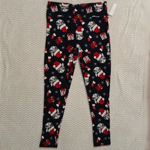 Christmas Cat Leggings Womens Plus Size 0X NEW - Picture 1 of 10