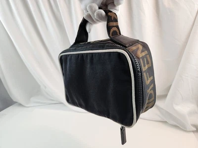 Authentic Fendi Roma Handbag Clutch FF Hand Bag Pouch Cosmetic Nylon Small Purse - Image 1 of 4