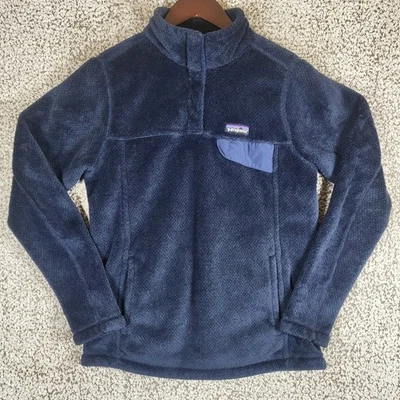 Pullover polar Patagonia Snap-T bolsillo acogedor exterior top para mujer M azul Foto 1 de 4